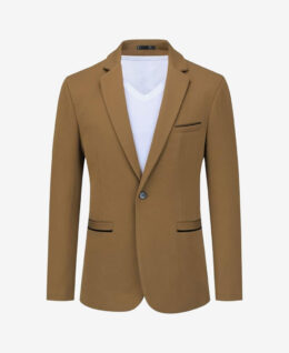 Men Lapel Neck Flap Detail Blazer Suit