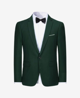 Blazer Green Twill Weave Single Brest Blazer