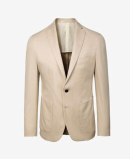 Ami Beige Slim Fit Monogram Cotton Jacket